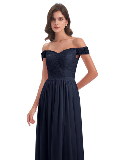 Charlotte Floor Length Off The Shoulder Bridesmaid Dresses