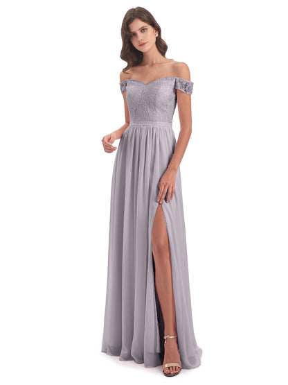 Charlotte Floor Length Off The Shoulder Bridesmaid Dresses