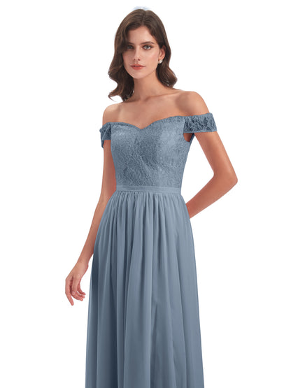 Charlotte Floor Length Off The Shoulder Bridesmaid Dresses