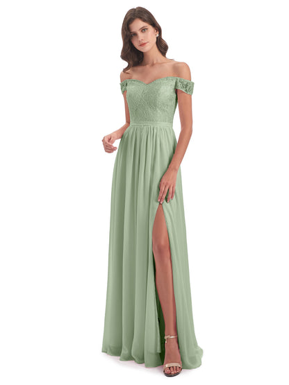 Charlotte Floor Length Off The Shoulder Bridesmaid Dresses