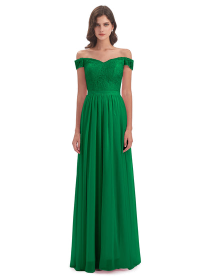 Charlotte Floor Length Off The Shoulder Bridesmaid Dresses