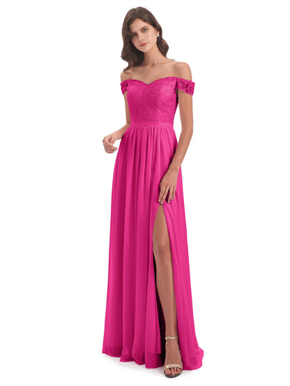 Charlotte Floor Length Off The Shoulder Bridesmaid Dresses