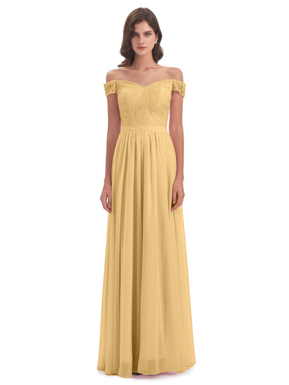 Charlotte Floor Length Off The Shoulder Bridesmaid Dresses