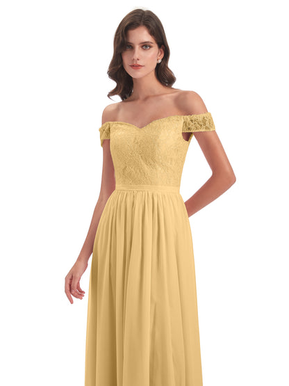 Charlotte Floor Length Off The Shoulder Bridesmaid Dresses