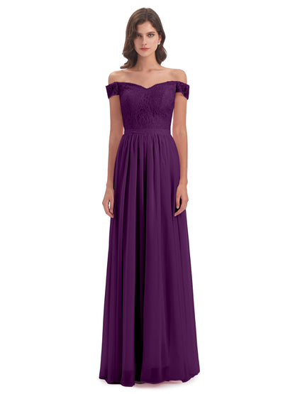 Charlotte Floor Length Off The Shoulder Bridesmaid Dresses