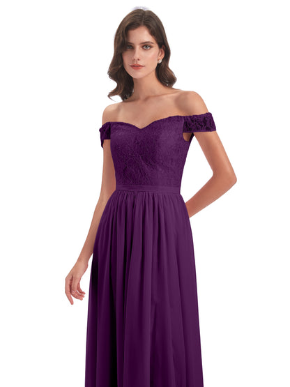Charlotte Floor Length Off The Shoulder Bridesmaid Dresses