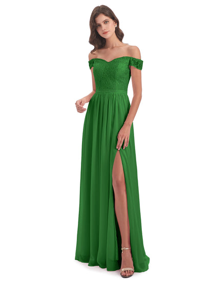 Charlotte Floor Length Off The Shoulder Bridesmaid Dresses