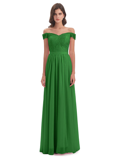 Charlotte Floor Length Off The Shoulder Bridesmaid Dresses