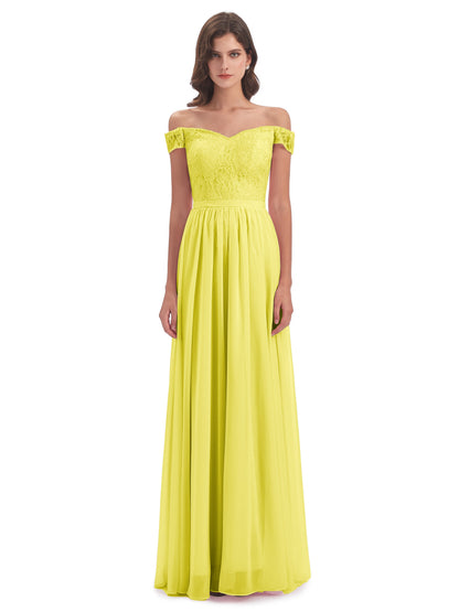 Charlotte Floor Length Off The Shoulder Bridesmaid Dresses