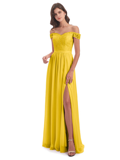 Charlotte Floor Length Off The Shoulder Bridesmaid Dresses
