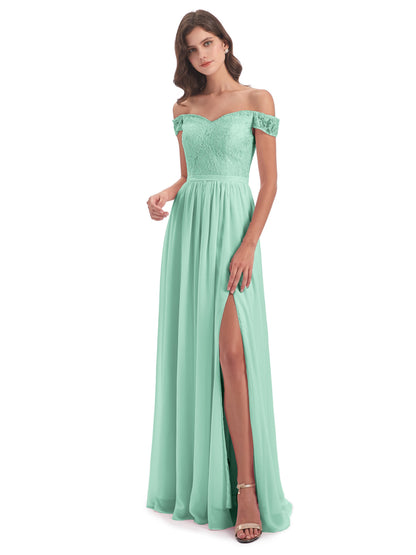 Charlotte Floor Length Off The Shoulder Bridesmaid Dresses