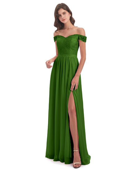 Charlotte Floor Length Off The Shoulder Bridesmaid Dresses
