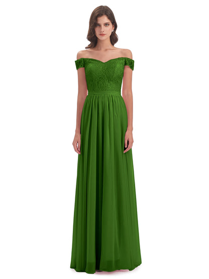 Charlotte Floor Length Off The Shoulder Bridesmaid Dresses