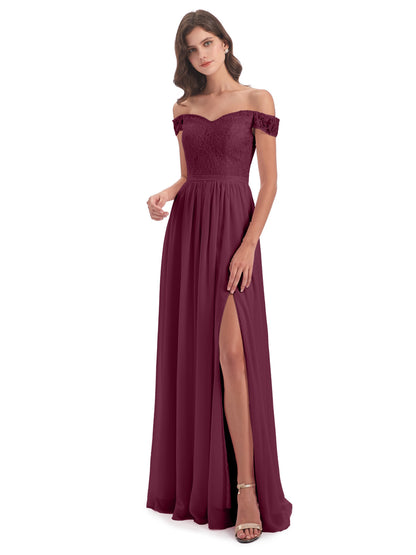 Charlotte Floor Length Off The Shoulder Bridesmaid Dresses