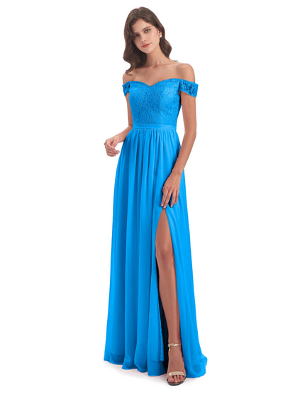 Charlotte Floor Length Off The Shoulder Bridesmaid Dresses
