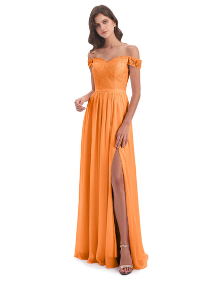 Charlotte Floor Length Off The Shoulder Bridesmaid Dresses