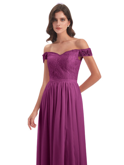 Charlotte Floor Length Off The Shoulder Bridesmaid Dresses