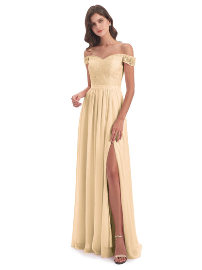Charlotte Floor Length Off The Shoulder Bridesmaid Dresses