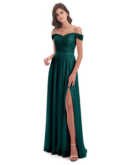 Charlotte Floor Length Off The Shoulder Bridesmaid Dresses