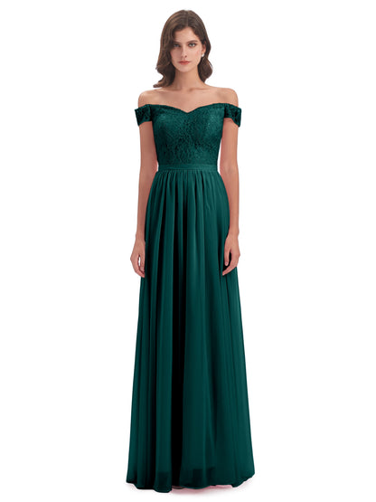 Charlotte Floor Length Off The Shoulder Bridesmaid Dresses