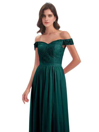 Charlotte Floor Length Off The Shoulder Bridesmaid Dresses
