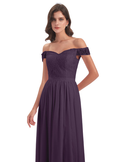 Charlotte Floor Length Off The Shoulder Bridesmaid Dresses