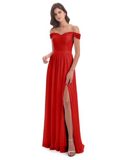 Charlotte Floor Length Off The Shoulder Bridesmaid Dresses