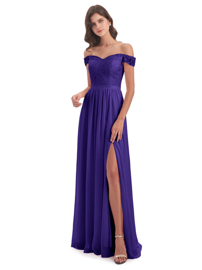 Charlotte Floor Length Off The Shoulder Bridesmaid Dresses