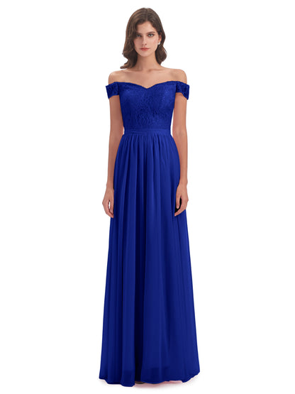 Charlotte Floor Length Off The Shoulder Bridesmaid Dresses