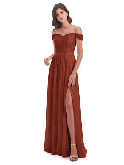 Charlotte Floor Length Off The Shoulder Bridesmaid Dresses