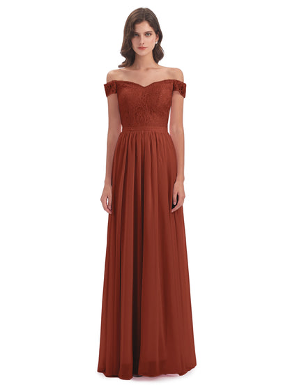 Charlotte Floor Length Off The Shoulder Bridesmaid Dresses