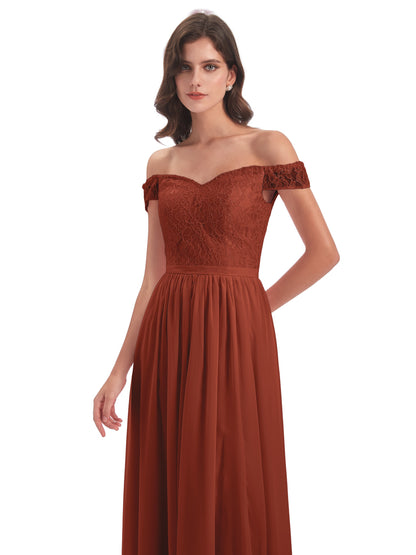 Charlotte Floor Length Off The Shoulder Bridesmaid Dresses