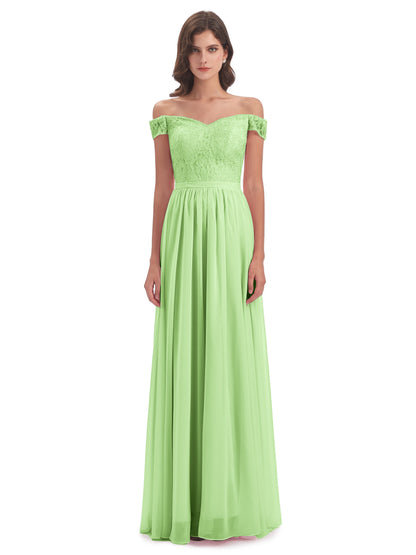 Charlotte Floor Length Off The Shoulder Bridesmaid Dresses