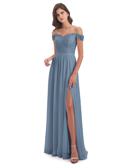 Charlotte Floor Length Off The Shoulder Bridesmaid Dresses