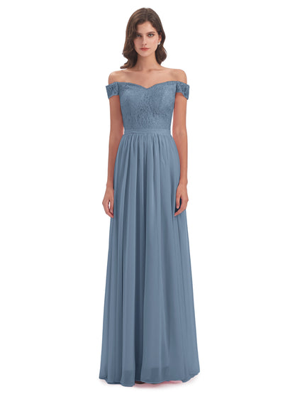 Charlotte Floor Length Off The Shoulder Bridesmaid Dresses