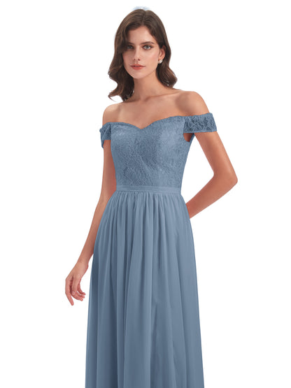 Charlotte Floor Length Off The Shoulder Bridesmaid Dresses