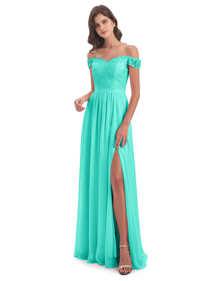 Charlotte Floor Length Off The Shoulder Bridesmaid Dresses