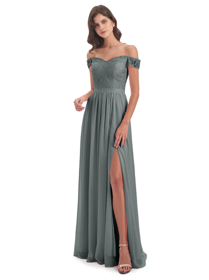 Charlotte Floor Length Off The Shoulder Bridesmaid Dresses