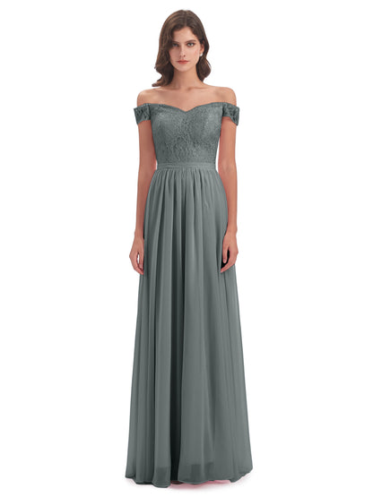 Charlotte Floor Length Off The Shoulder Bridesmaid Dresses
