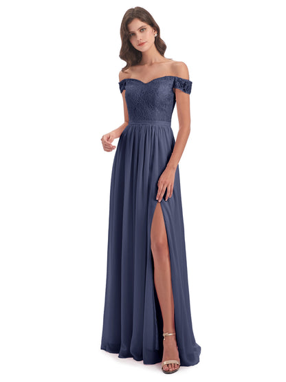 Charlotte Floor Length Off The Shoulder Bridesmaid Dresses