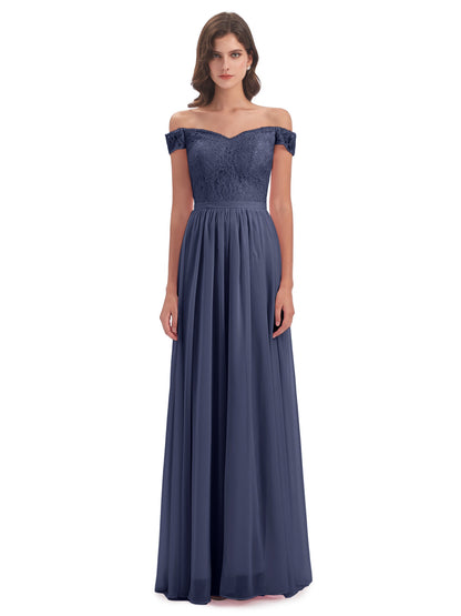 Charlotte Floor Length Off The Shoulder Bridesmaid Dresses