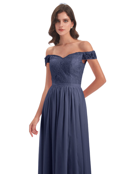 Charlotte Floor Length Off The Shoulder Bridesmaid Dresses