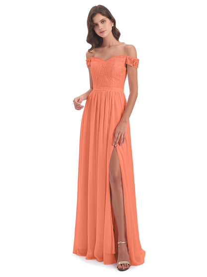 Charlotte Floor Length Off The Shoulder Bridesmaid Dresses