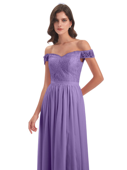 Charlotte Floor Length Off The Shoulder Bridesmaid Dresses