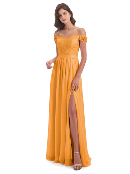 Charlotte Floor Length Off The Shoulder Bridesmaid Dresses