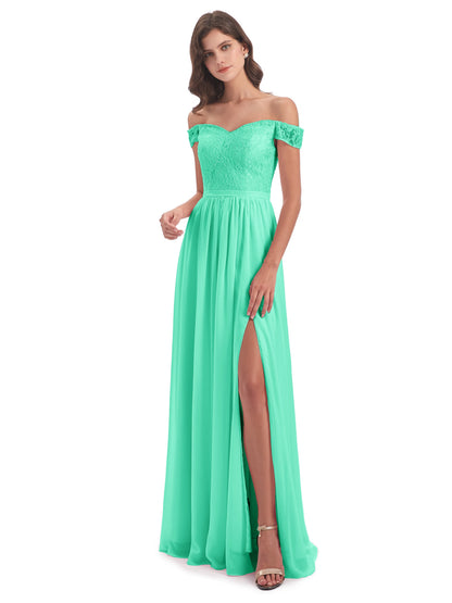 Charlotte Floor Length Off The Shoulder Bridesmaid Dresses