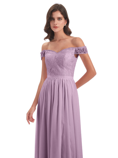 Charlotte Floor Length Off The Shoulder Bridesmaid Dresses