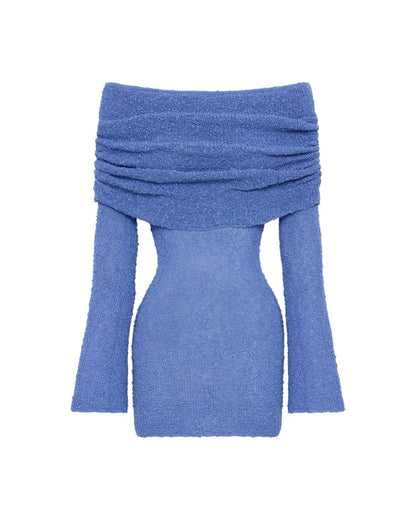 Off-Shoulder Knit Mini Dress – Holiday Chic