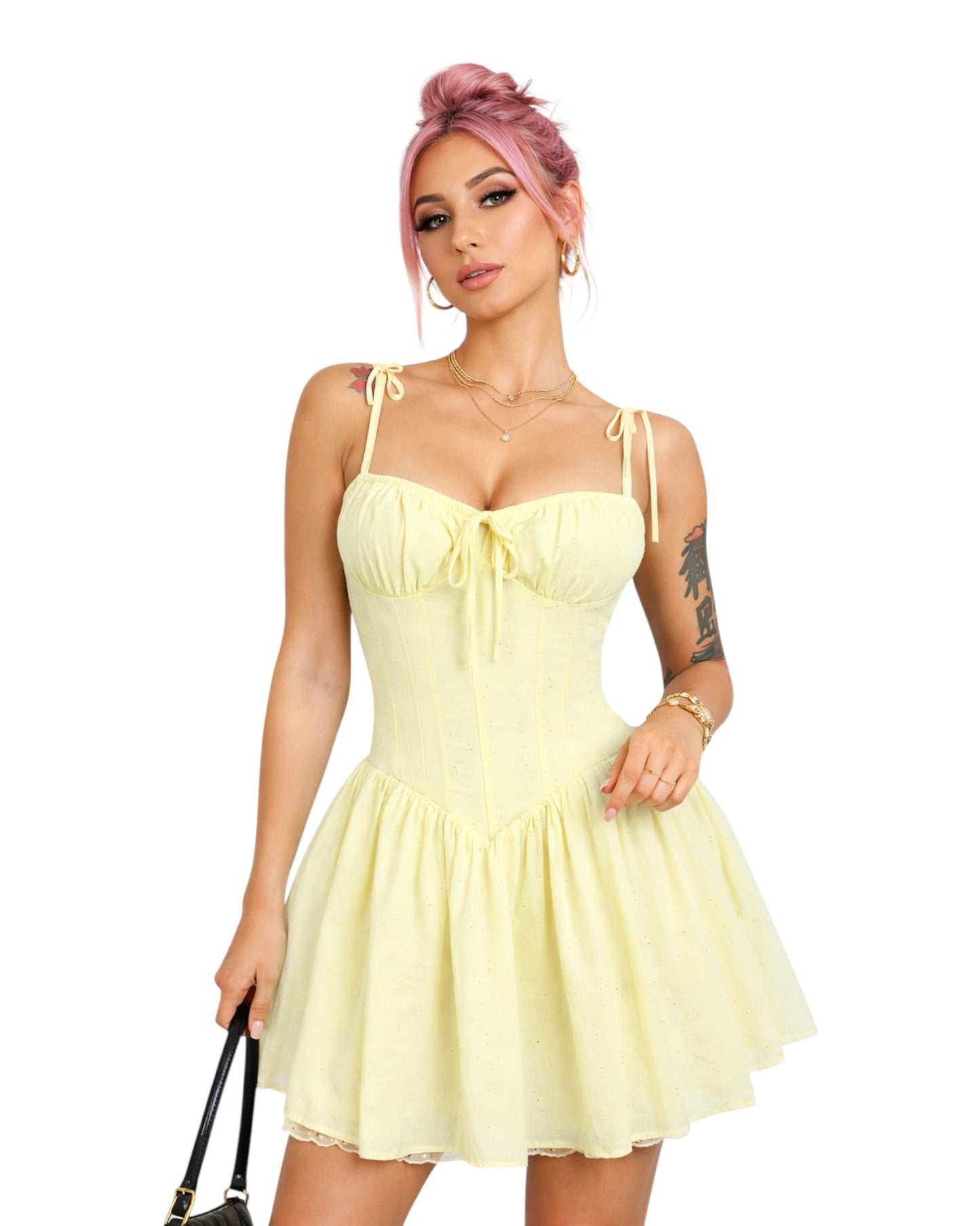 Lace Up Mini Dress