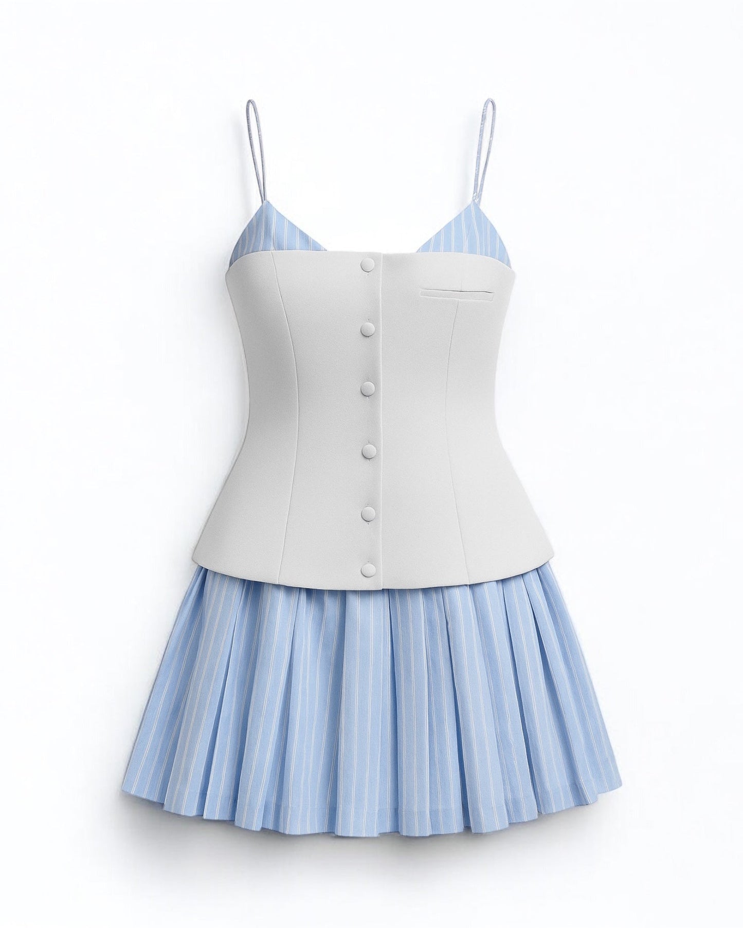 Chic Patchwork Tube Top Mini Dress